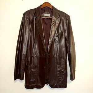 City Streets Men's Brown Genuine Cowhide Leather Jacket Size 40